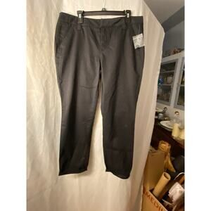 NWT JCPenney Boyfriend Chino Crop Black Pants Womens Size 14